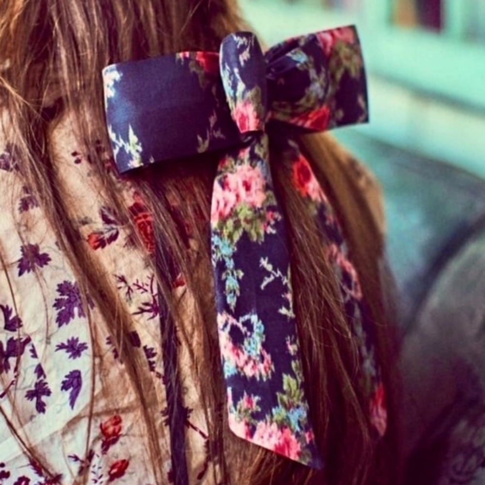 NWT Loveshackfancy 🎀 Lorna Barrette Floral Black Coffee Bow Hair clip